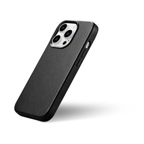 ICarer Case Leather pokrowiec etui z naturalnej skóry do iPhone 14 Pro Max czarny (WMI14220708-BK) (kompatybilne z MagSafe) ICarer Case Leather pokrowiec etui z naturalnej skóry do iPhone 14 Pro Max czarny (WMI14220708-BK) (kompatybilne z MagSafe)