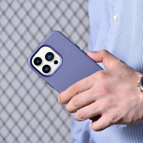 ICarer Case Leather pokrowiec etui z naturalnej skóry do iPhone 14 Pro Max jasnofioletowy (WMI14220708-LP) (kompatybilne z MagSa ICarer Case Leather pokrowiec etui z naturalnej skóry do iPhone 14 Pro Max jasnofioletowy (WMI14220708-LP) (kompatybilne z MagSa