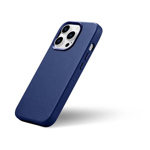 ICarer Case Leather pokrowiec etui z naturalnej skóry do iPhone 14 Pro niebieski (WMI14220706-BU) (kompatybilne z MagSafe) ICarer Case Leather pokrowiec etui z naturalnej skóry do iPhone 14 Pro niebieski (WMI14220706-BU) (kompatybilne z MagSafe)
