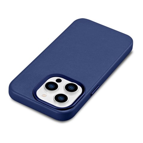 ICarer Case Leather pokrowiec etui z naturalnej skóry do iPhone 14 Pro niebieski (WMI14220706-BU) (kompatybilne z MagSafe) ICarer Case Leather pokrowiec etui z naturalnej skóry do iPhone 14 Pro niebieski (WMI14220706-BU) (kompatybilne z MagSafe)