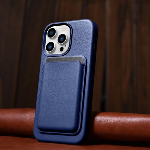 ICarer Case Leather pokrowiec etui z naturalnej skóry do iPhone 14 Pro niebieski (WMI14220706-BU) (kompatybilne z MagSafe) ICarer Case Leather pokrowiec etui z naturalnej skóry do iPhone 14 Pro niebieski (WMI14220706-BU) (kompatybilne z MagSafe)