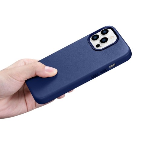 ICarer Case Leather pokrowiec etui z naturalnej skóry do iPhone 14 Pro niebieski (WMI14220706-BU) (kompatybilne z MagSafe) ICarer Case Leather pokrowiec etui z naturalnej skóry do iPhone 14 Pro niebieski (WMI14220706-BU) (kompatybilne z MagSafe)