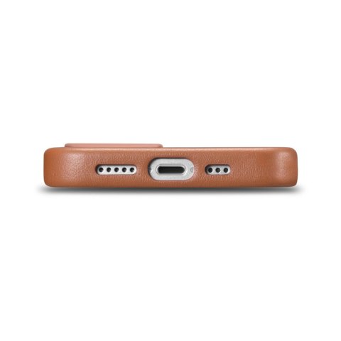 ICarer Case Leather pokrowiec etui z naturalnej skóry do iPhone 14 brązowy (WMI14220705-BN) (kompatybilne z MagSafe)