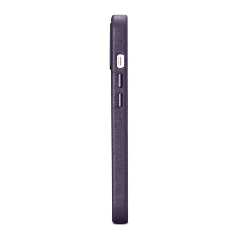 ICarer Case Leather pokrowiec etui z naturalnej skóry do iPhone 14 ciemnofioletowy (WMI14220705-DP) (kompatybilne z MagSafe)