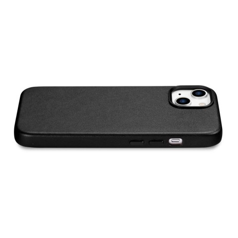 ICarer Case Leather pokrowiec etui z naturalnej skóry do iPhone 14 czarny (WMI14220705-BK) (kompatybilne z MagSafe)