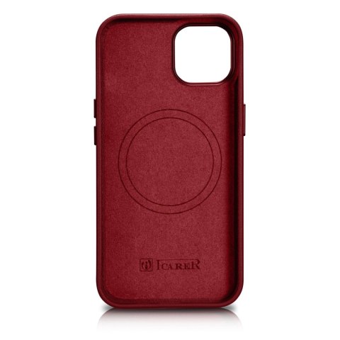 ICarer Case Leather pokrowiec etui z naturalnej skóry do iPhone 14 czerwony (WMI14220705-RD) (kompatybilne z MagSafe) ICarer Case Leather pokrowiec etui z naturalnej skóry do iPhone 14 czerwony (WMI14220705-RD) (kompatybilne z MagSafe)