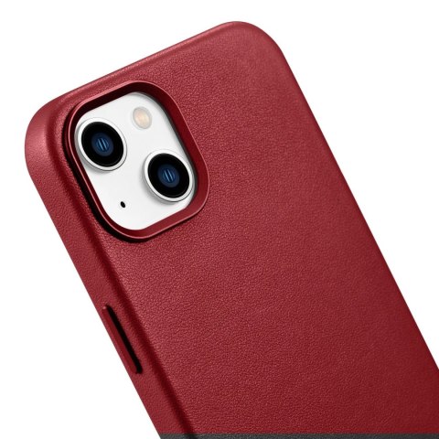 ICarer Case Leather pokrowiec etui z naturalnej skóry do iPhone 14 czerwony (WMI14220705-RD) (kompatybilne z MagSafe) ICarer Case Leather pokrowiec etui z naturalnej skóry do iPhone 14 czerwony (WMI14220705-RD) (kompatybilne z MagSafe)