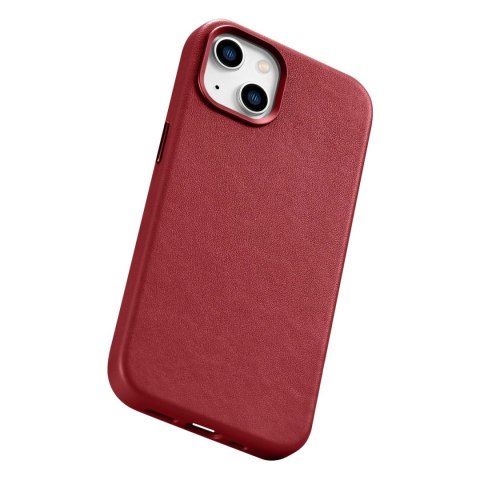 ICarer Case Leather pokrowiec etui z naturalnej skóry do iPhone 14 czerwony (WMI14220705-RD) (kompatybilne z MagSafe) ICarer Case Leather pokrowiec etui z naturalnej skóry do iPhone 14 czerwony (WMI14220705-RD) (kompatybilne z MagSafe)