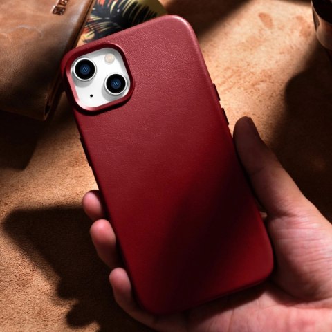 ICarer Case Leather pokrowiec etui z naturalnej skóry do iPhone 14 czerwony (WMI14220705-RD) (kompatybilne z MagSafe) ICarer Case Leather pokrowiec etui z naturalnej skóry do iPhone 14 czerwony (WMI14220705-RD) (kompatybilne z MagSafe)