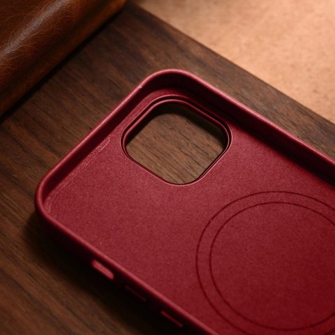 ICarer Case Leather pokrowiec etui z naturalnej skóry do iPhone 14 czerwony (WMI14220705-RD) (kompatybilne z MagSafe) ICarer Case Leather pokrowiec etui z naturalnej skóry do iPhone 14 czerwony (WMI14220705-RD) (kompatybilne z MagSafe)