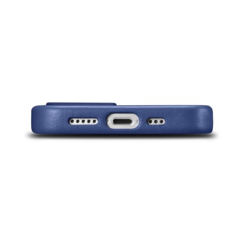 ICarer Case Leather pokrowiec etui z naturalnej skóry do iPhone 14 niebieski (WMI14220705-BU) (kompatybilne z MagSafe)