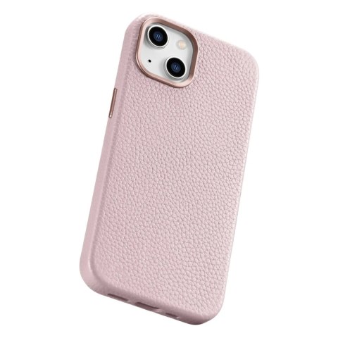 ICarer Litchi Premium Leather Case skórzane etui iPhone 14 Plus magnetyczne z MagSafe różowy (WMI14220711-PK) ICarer Litchi Premium Leather Case skórzane etui iPhone 14 Plus magnetyczne z MagSafe różowy (WMI14220711-PK)