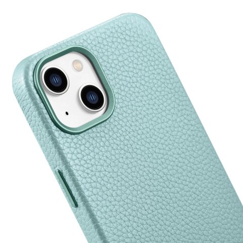 ICarer Litchi Premium Leather Case skórzane etui iPhone 14 Plus magnetyczne z MagSafe zielony (WMI14220711-GN)
