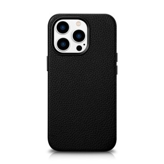 ICarer Litchi Premium Leather Case skórzane etui iPhone 14 Pro Max magnetyczne z MagSafe czarny (WMI14220712-BK)