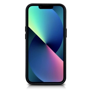 ICarer Litchi Premium Leather Case skórzane etui iPhone 14 Pro Max magnetyczne z MagSafe czarny (WMI14220712-BK)