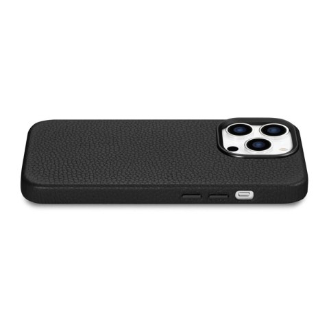ICarer Litchi Premium Leather Case skórzane etui iPhone 14 Pro Max magnetyczne z MagSafe czarny (WMI14220712-BK)