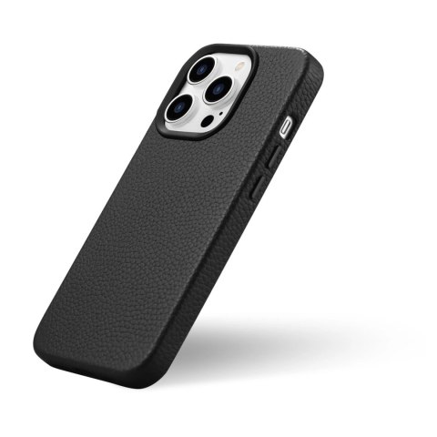 ICarer Litchi Premium Leather Case skórzane etui iPhone 14 Pro magnetyczne z MagSafe czarny (WMI14220710-BK)