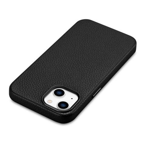 ICarer Litchi Premium Leather Case skórzane etui iPhone 14 magnetyczne z MagSafe czarny (WMI14220709-BK)
