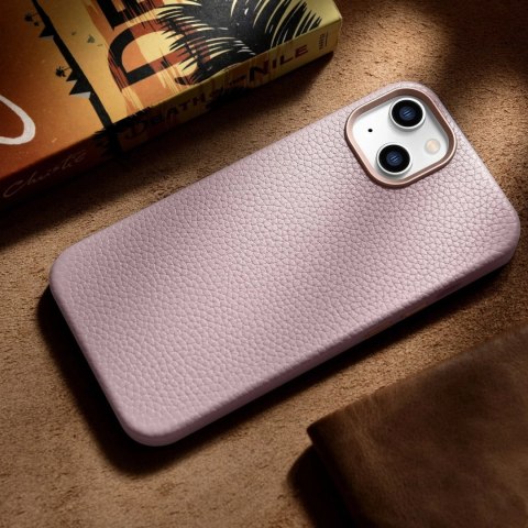ICarer Litchi Premium Leather Case skórzane etui iPhone 14 magnetyczne z MagSafe różowy (WMI14220709-PK) ICarer Litchi Premium Leather Case skórzane etui iPhone 14 magnetyczne z MagSafe różowy (WMI14220709-PK)