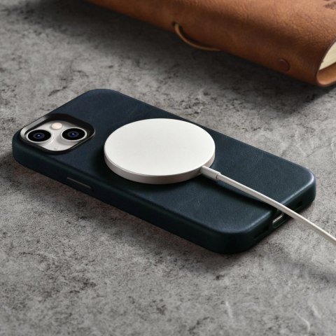 ICarer Oil Wax Premium Leather Case skórzane etui iPhone 14 Plus magnetyczne z MagSafe ciemnoniebieski (WMI14220703-BU) ICarer Oil Wax Premium Leather Case skórzane etui iPhone 14 Plus magnetyczne z MagSafe ciemnoniebieski (WMI14220703-BU)