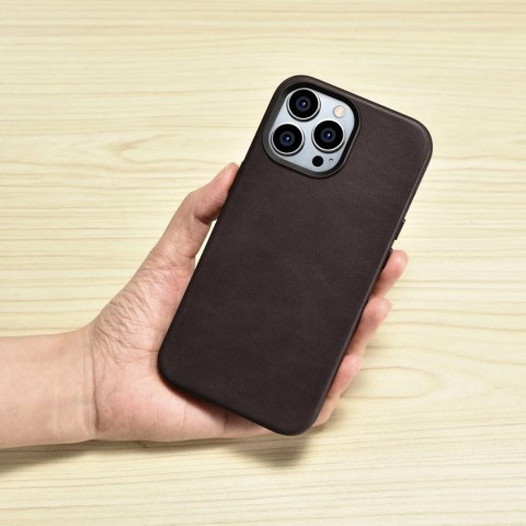 ICarer Oil Wax Premium Leather Case skórzane etui iPhone 14 Pro Max magnetyczne z MagSafe brązowy (WMI14220704-BN) ICarer Oil Wax Premium Leather Case skórzane etui iPhone 14 Pro Max magnetyczne z MagSafe brązowy (WMI14220704-BN)