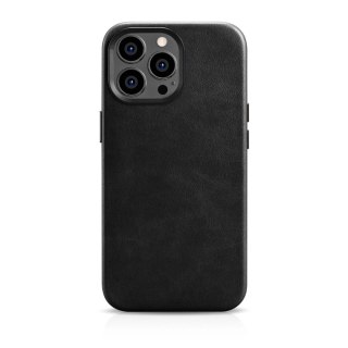 ICarer Oil Wax Premium Leather Case skórzane etui iPhone 14 Pro Max magnetyczne z MagSafe czarny (WMI14220704-BK)