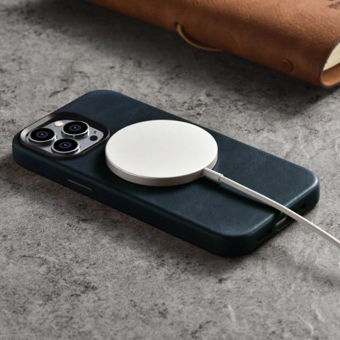 ICarer Oil Wax Premium Leather Case skórzane etui iPhone 14 Pro magnetyczne z MagSafe ciemnoniebieski (WMI14220702-BU) ICarer Oil Wax Premium Leather Case skórzane etui iPhone 14 Pro magnetyczne z MagSafe ciemnoniebieski (WMI14220702-BU)