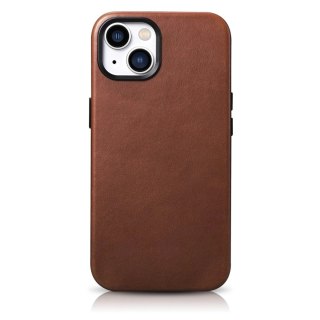 ICarer Oil Wax Premium Leather Case skórzane etui iPhone 14 magnetyczne z MagSafe brązowy (WMI14220701-RB)