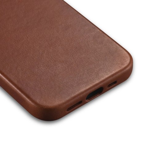 ICarer Oil Wax Premium Leather Case skórzane etui iPhone 14 magnetyczne z MagSafe brązowy (WMI14220701-RB) ICarer Oil Wax Premium Leather Case skórzane etui iPhone 14 magnetyczne z MagSafe brązowy (WMI14220701-RB)