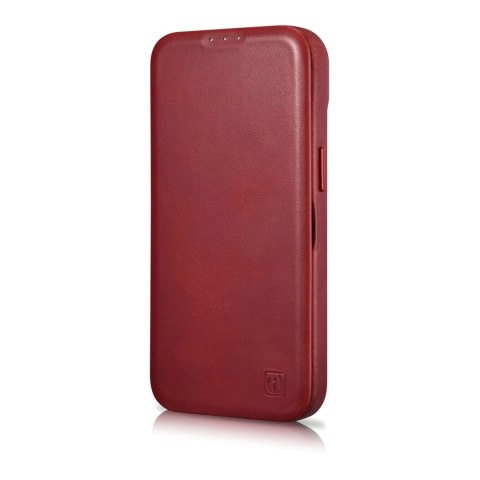 ICarer CE Oil Wax Premium Leather Folio Case skórzane etui iPhone 14 Pro Max z klapką magnetyczne MagSafe czerwony (AKI14220708- ICarer CE Oil Wax Premium Leather Folio Case skórzane etui iPhone 14 Pro Max z klapką magnetyczne MagSafe czerwony (AKI14220708-