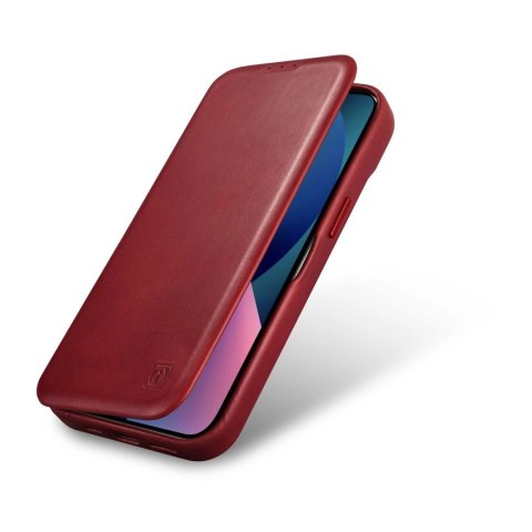ICarer CE Oil Wax Premium Leather Folio Case skórzane etui iPhone 14 Pro Max z klapką magnetyczne MagSafe czerwony (AKI14220708- ICarer CE Oil Wax Premium Leather Folio Case skórzane etui iPhone 14 Pro Max z klapką magnetyczne MagSafe czerwony (AKI14220708-