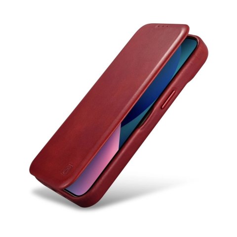 ICarer CE Oil Wax Premium Leather Folio Case skórzane etui iPhone 14 Pro Max z klapką magnetyczne MagSafe czerwony (AKI14220708- ICarer CE Oil Wax Premium Leather Folio Case skórzane etui iPhone 14 Pro Max z klapką magnetyczne MagSafe czerwony (AKI14220708-