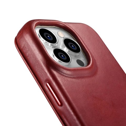 ICarer CE Oil Wax Premium Leather Folio Case skórzane etui iPhone 14 Pro Max z klapką magnetyczne MagSafe czerwony (AKI14220708- ICarer CE Oil Wax Premium Leather Folio Case skórzane etui iPhone 14 Pro Max z klapką magnetyczne MagSafe czerwony (AKI14220708-