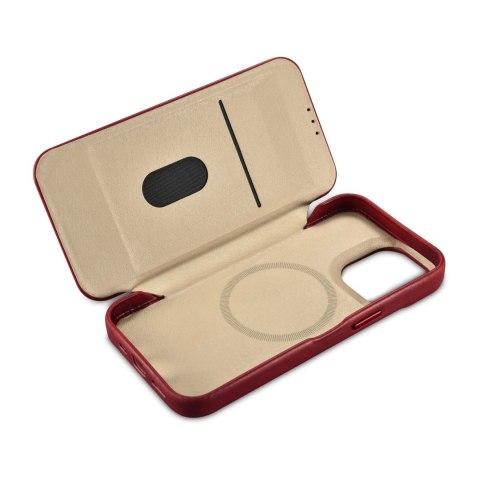 ICarer CE Oil Wax Premium Leather Folio Case skórzane etui iPhone 14 Pro Max z klapką magnetyczne MagSafe czerwony (AKI14220708- ICarer CE Oil Wax Premium Leather Folio Case skórzane etui iPhone 14 Pro Max z klapką magnetyczne MagSafe czerwony (AKI14220708-