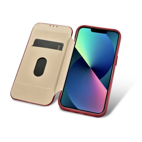 ICarer CE Oil Wax Premium Leather Folio Case skórzane etui iPhone 14 Pro Max z klapką magnetyczne MagSafe czerwony (AKI14220708- ICarer CE Oil Wax Premium Leather Folio Case skórzane etui iPhone 14 Pro Max z klapką magnetyczne MagSafe czerwony (AKI14220708-
