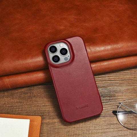 ICarer CE Oil Wax Premium Leather Folio Case skórzane etui iPhone 14 Pro Max z klapką magnetyczne MagSafe czerwony (AKI14220708- ICarer CE Oil Wax Premium Leather Folio Case skórzane etui iPhone 14 Pro Max z klapką magnetyczne MagSafe czerwony (AKI14220708-