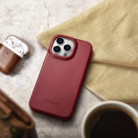 ICarer CE Oil Wax Premium Leather Folio Case skórzane etui iPhone 14 Pro Max z klapką magnetyczne MagSafe czerwony (AKI14220708- ICarer CE Oil Wax Premium Leather Folio Case skórzane etui iPhone 14 Pro Max z klapką magnetyczne MagSafe czerwony (AKI14220708-