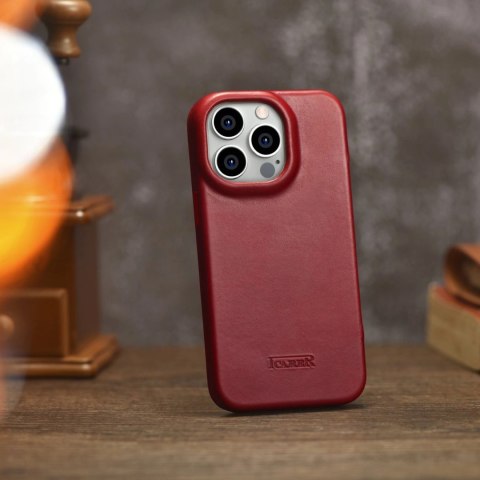 ICarer CE Oil Wax Premium Leather Folio Case skórzane etui iPhone 14 Pro Max z klapką magnetyczne MagSafe czerwony (AKI14220708- ICarer CE Oil Wax Premium Leather Folio Case skórzane etui iPhone 14 Pro Max z klapką magnetyczne MagSafe czerwony (AKI14220708-