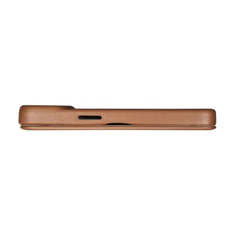 ICarer CE Premium Leather Folio Case skórzane etui iPhone 14 Plus z klapką magnetyczne MagSafe brązowy (WMI14220715-BN)