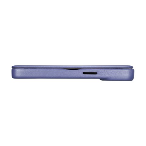 ICarer CE Premium Leather Folio Case skórzane etui iPhone 14 Pro Max z klapką magnetyczne MagSafe jasnofioletowy (WMI14220716-LP