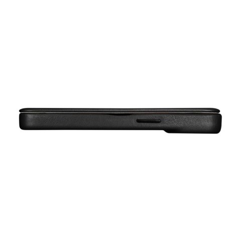 ICarer CE Premium Leather Folio Case skórzane etui iPhone 14 Pro z klapką magnetyczne MagSafe czarny (WMI14220714-BK)