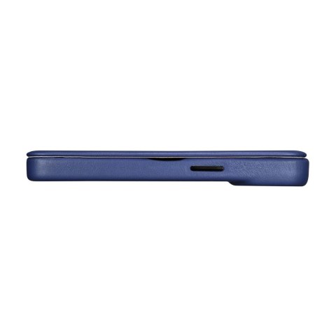 ICarer CE Premium Leather Folio Case skórzane etui iPhone 14 Pro z klapką magnetyczne MagSafe niebieski (WMI14220714-BU)