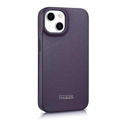 ICarer CE Premium Leather Folio Case skórzane etui iPhone 14 z klapką magnetyczne MagSafe ciemnofioletowy (WMI14220713-DP) ICarer CE Premium Leather Folio Case skórzane etui iPhone 14 z klapką magnetyczne MagSafe ciemnofioletowy (WMI14220713-DP)