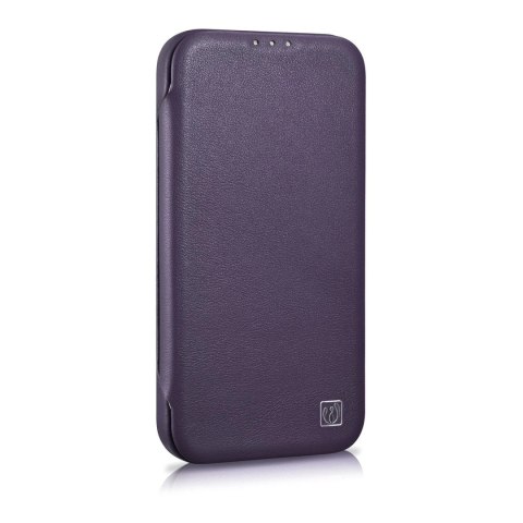 ICarer CE Premium Leather Folio Case skórzane etui iPhone 14 z klapką magnetyczne MagSafe ciemnofioletowy (WMI14220713-DP) ICarer CE Premium Leather Folio Case skórzane etui iPhone 14 z klapką magnetyczne MagSafe ciemnofioletowy (WMI14220713-DP)