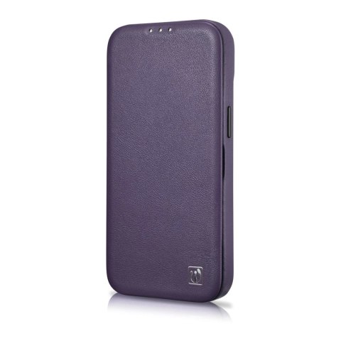 ICarer CE Premium Leather Folio Case skórzane etui iPhone 14 z klapką magnetyczne MagSafe ciemnofioletowy (WMI14220713-DP) ICarer CE Premium Leather Folio Case skórzane etui iPhone 14 z klapką magnetyczne MagSafe ciemnofioletowy (WMI14220713-DP)