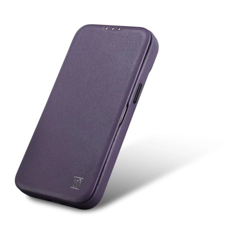 ICarer CE Premium Leather Folio Case skórzane etui iPhone 14 z klapką magnetyczne MagSafe ciemnofioletowy (WMI14220713-DP) ICarer CE Premium Leather Folio Case skórzane etui iPhone 14 z klapką magnetyczne MagSafe ciemnofioletowy (WMI14220713-DP)