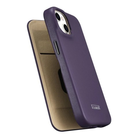 ICarer CE Premium Leather Folio Case skórzane etui iPhone 14 z klapką magnetyczne MagSafe ciemnofioletowy (WMI14220713-DP) ICarer CE Premium Leather Folio Case skórzane etui iPhone 14 z klapką magnetyczne MagSafe ciemnofioletowy (WMI14220713-DP)