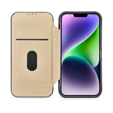 ICarer CE Premium Leather Folio Case skórzane etui iPhone 14 z klapką magnetyczne MagSafe ciemnofioletowy (WMI14220713-DP) ICarer CE Premium Leather Folio Case skórzane etui iPhone 14 z klapką magnetyczne MagSafe ciemnofioletowy (WMI14220713-DP)