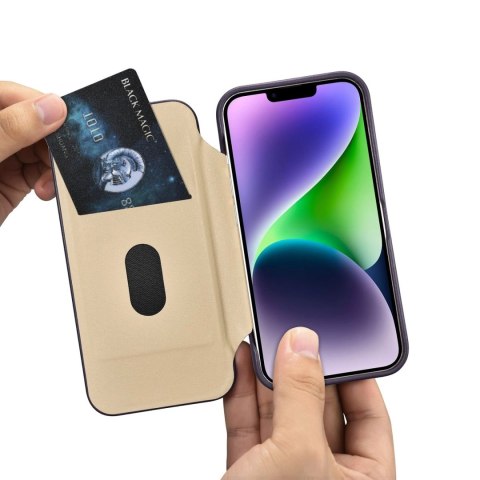 ICarer CE Premium Leather Folio Case skórzane etui iPhone 14 z klapką magnetyczne MagSafe ciemnofioletowy (WMI14220713-DP) ICarer CE Premium Leather Folio Case skórzane etui iPhone 14 z klapką magnetyczne MagSafe ciemnofioletowy (WMI14220713-DP)