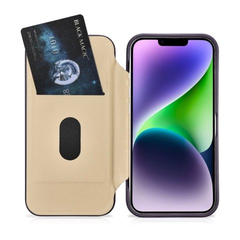 ICarer CE Premium Leather Folio Case skórzane etui iPhone 14 z klapką magnetyczne MagSafe ciemnofioletowy (WMI14220713-DP) ICarer CE Premium Leather Folio Case skórzane etui iPhone 14 z klapką magnetyczne MagSafe ciemnofioletowy (WMI14220713-DP)